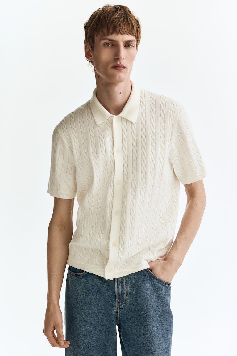 Regular-Fit Cable-Knit Shirt