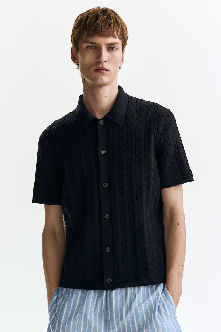 Regular-Fit Cable-Knit Shirt
