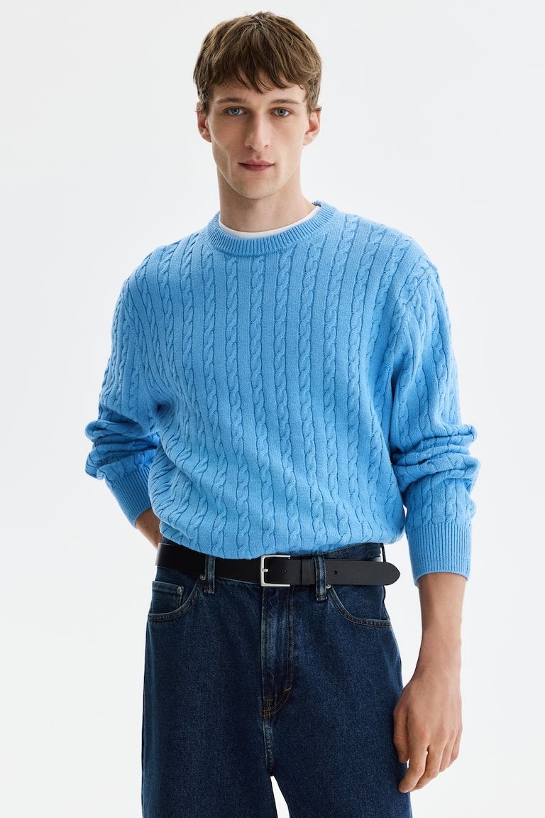 Regular-Fit Cable-Knit Sweater