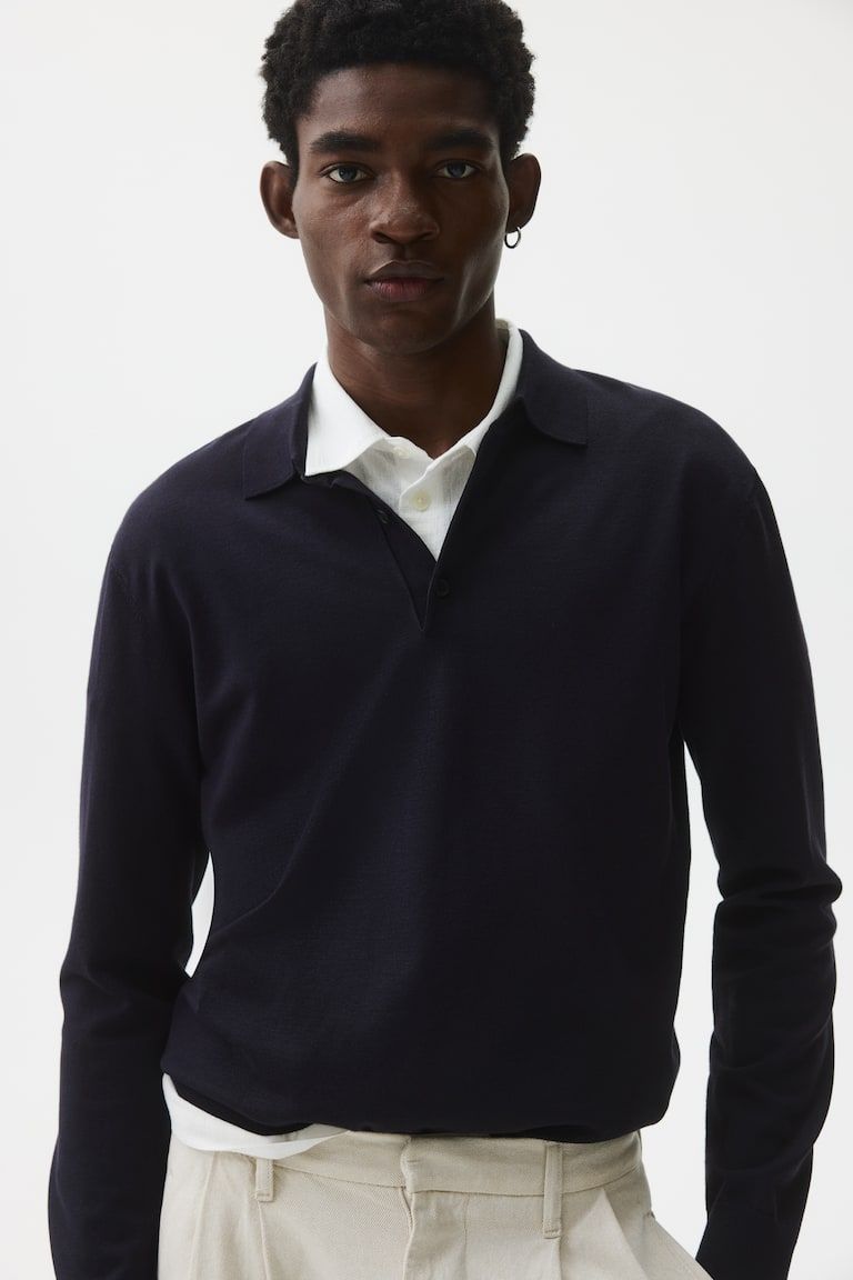 Regular-Fit Fine-Knit Polo Shirt