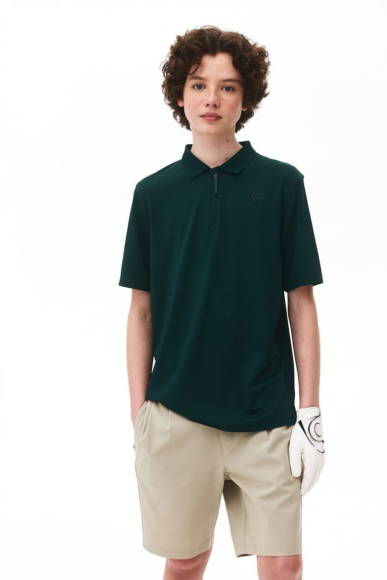 Regular-Fit Half-Zip Sports Polo Shirt