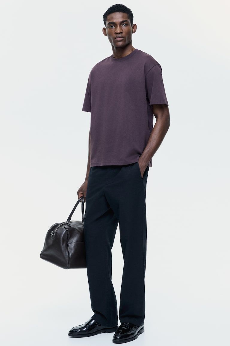 Regular-Fit Linen-Blend Pants