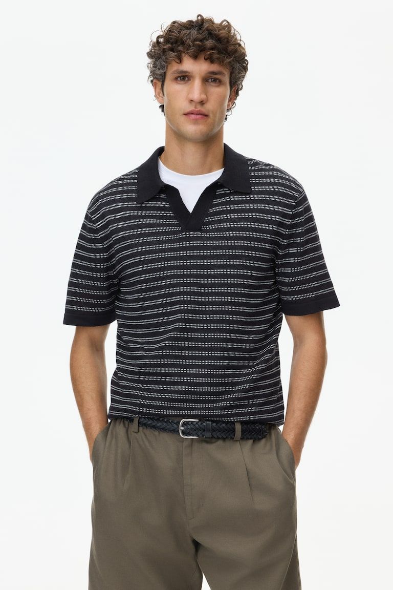 Regular-Fit Linen-Blend Polo Shirt
