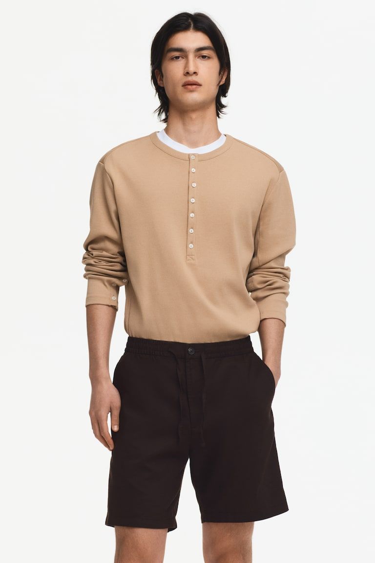 Regular-Fit Linen-Blend Shorts