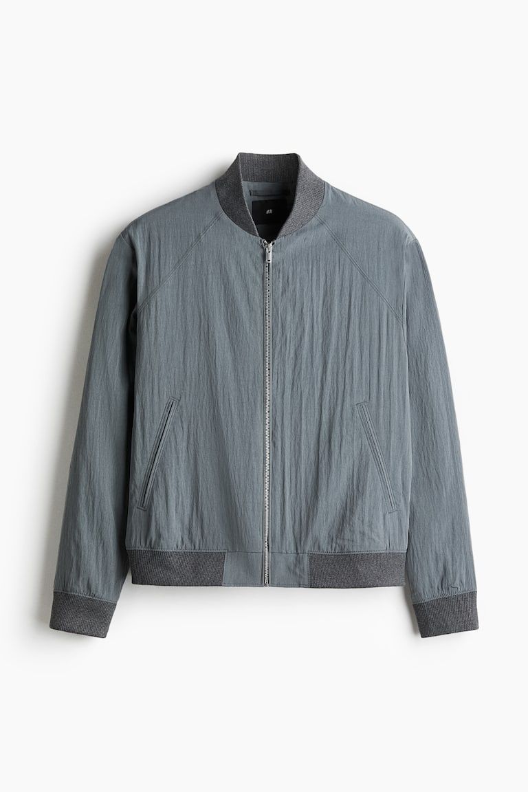 Regular-Fit Lyocell-Blend Bomber Jacket