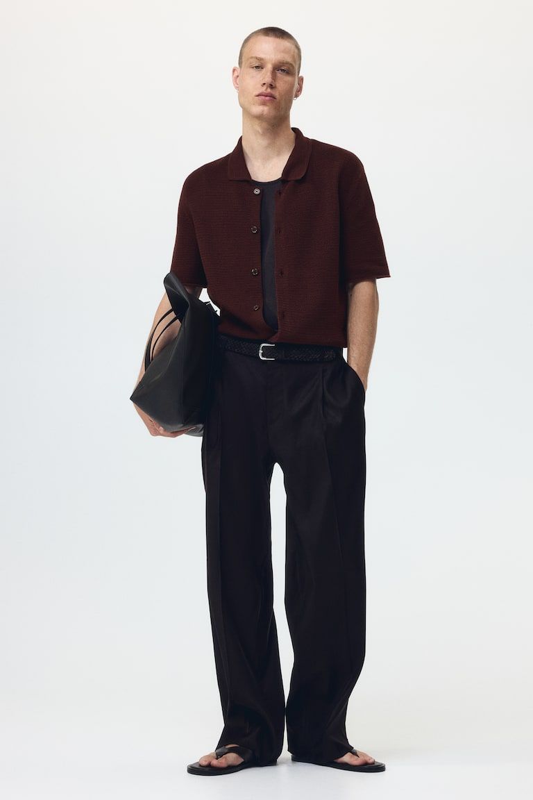 Regular-Fit Open-Knit Shirt