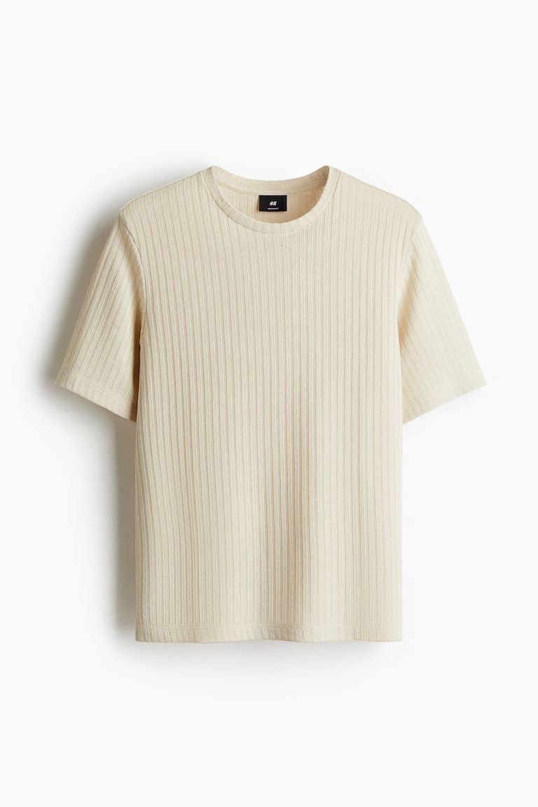 Regular-Fit Rib-Knit T-Shirt