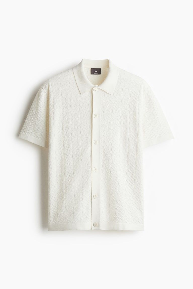 Regular-Fit Textured-Knit Shirt