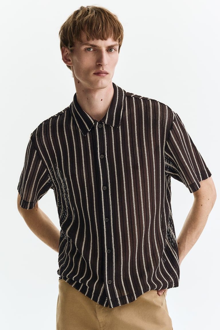 Regular-Fit Textured-Knit Shirt