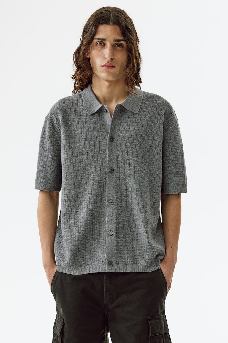 Regular-Fit Textured-Knit Shirt