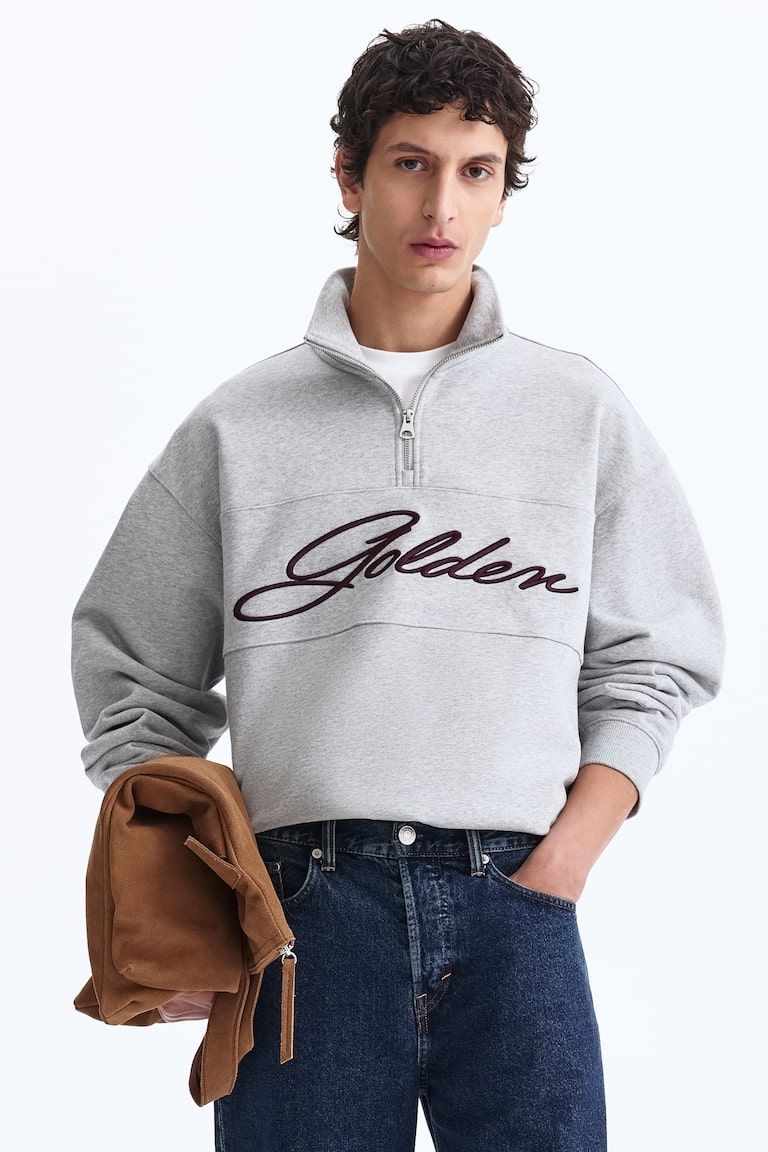 Relaxed-Fit Half-Zip Sweatshirt