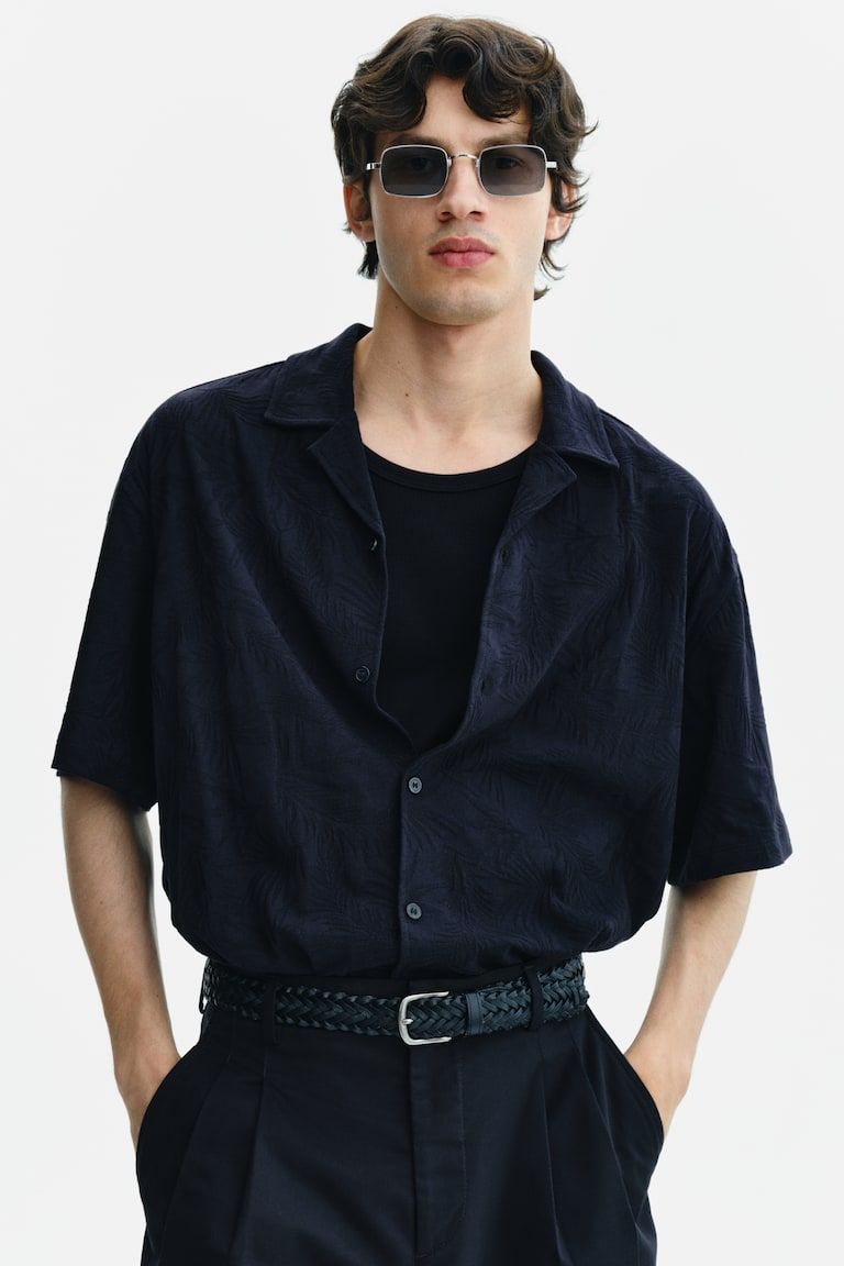 Relaxed-Fit Jacquard-Jersey Resort Shirt