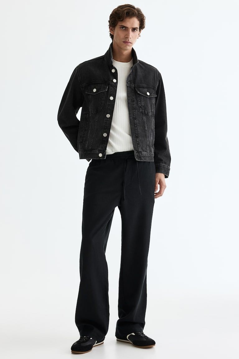 Relaxed-Fit Linen-Blend Pants