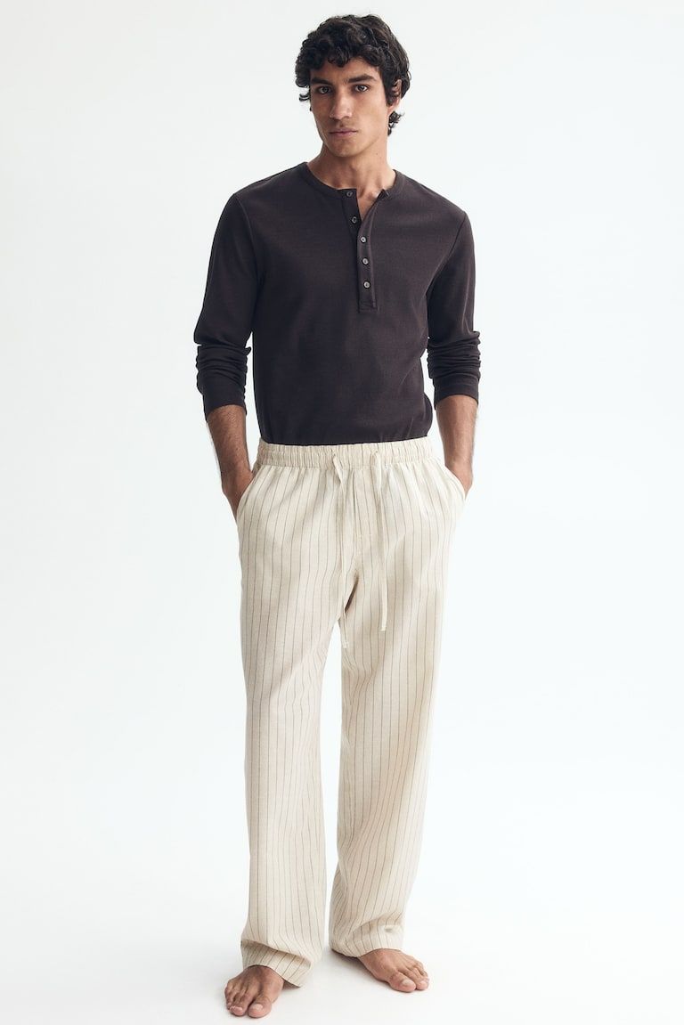 Relaxed-Fit Linen-Blend Pants