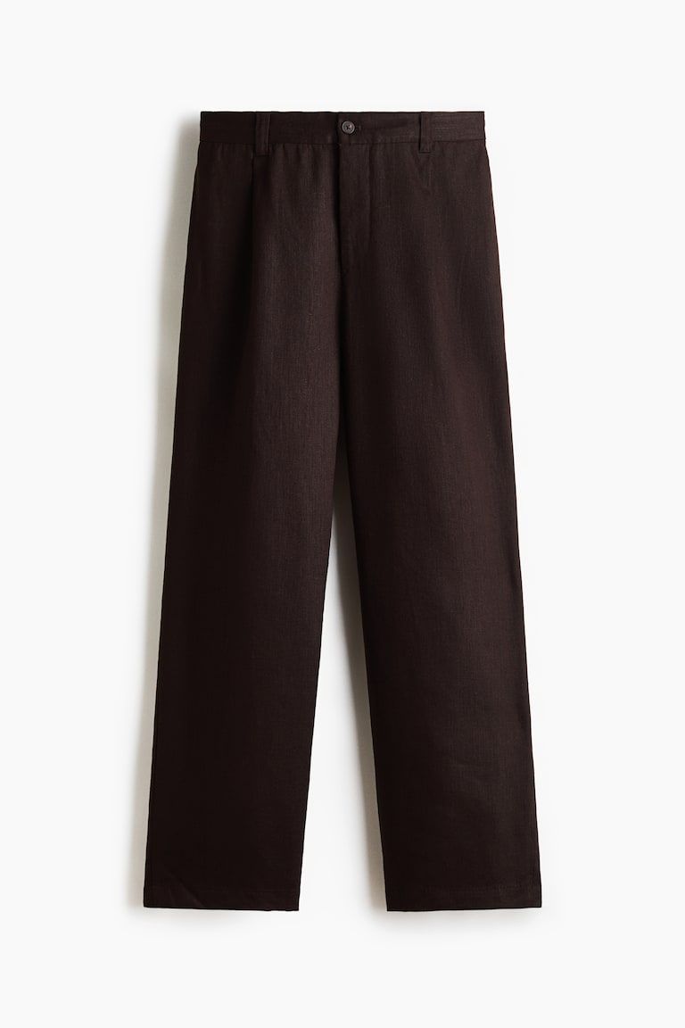Relaxed-Fit Linen-Blend Pants