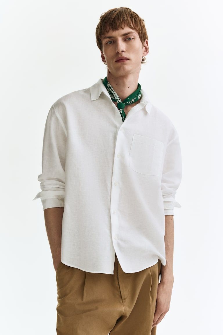Relaxed-Fit Linen-Blend Shirt