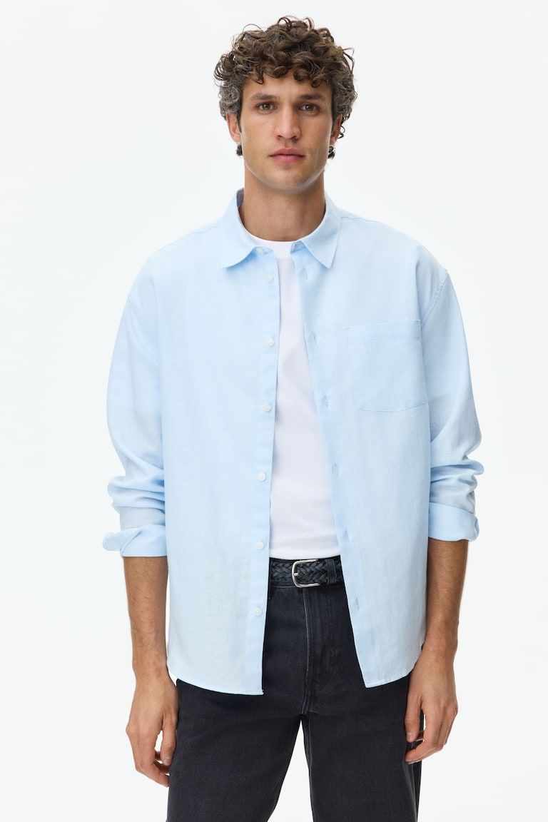 Relaxed-Fit Linen-Blend Shirt