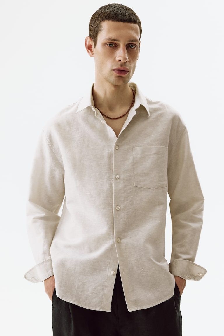 Relaxed-Fit Linen-Blend Shirt