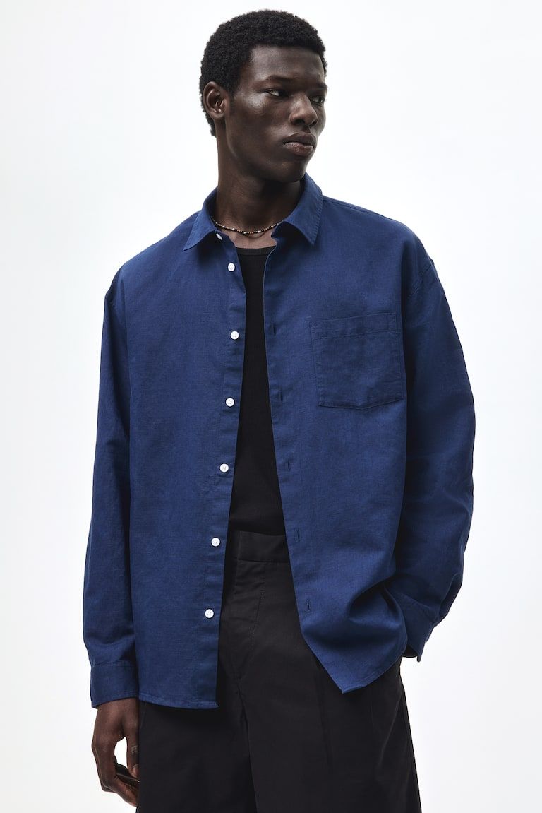 Relaxed-Fit Linen-Blend Shirt