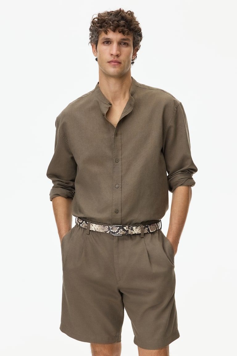 Relaxed-Fit Linen-Blend Shorts