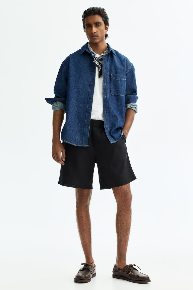 Relaxed-Fit Linen Shorts