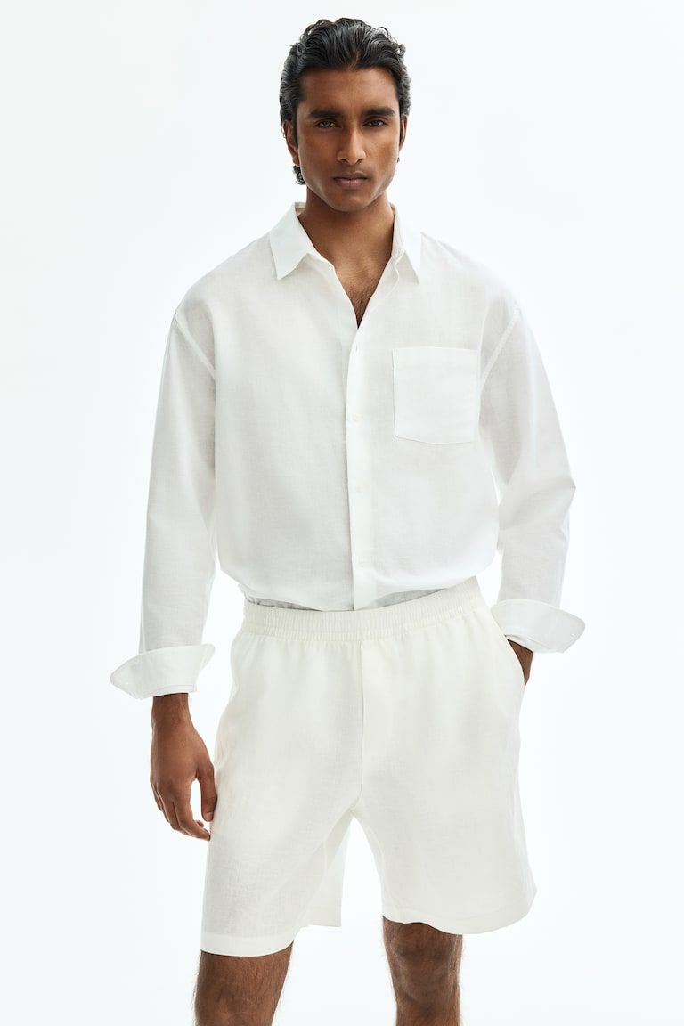 Relaxed-Fit Linen Shorts