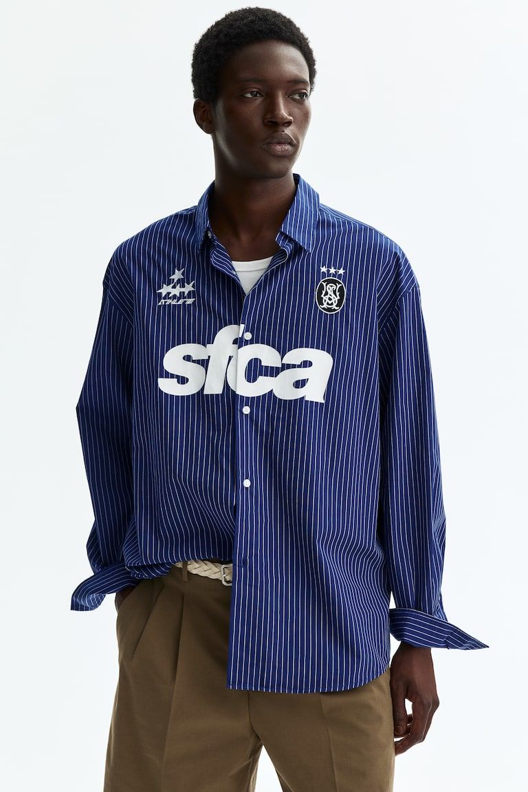 Relaxed-Fit Printed Cotton Poplin Shirt