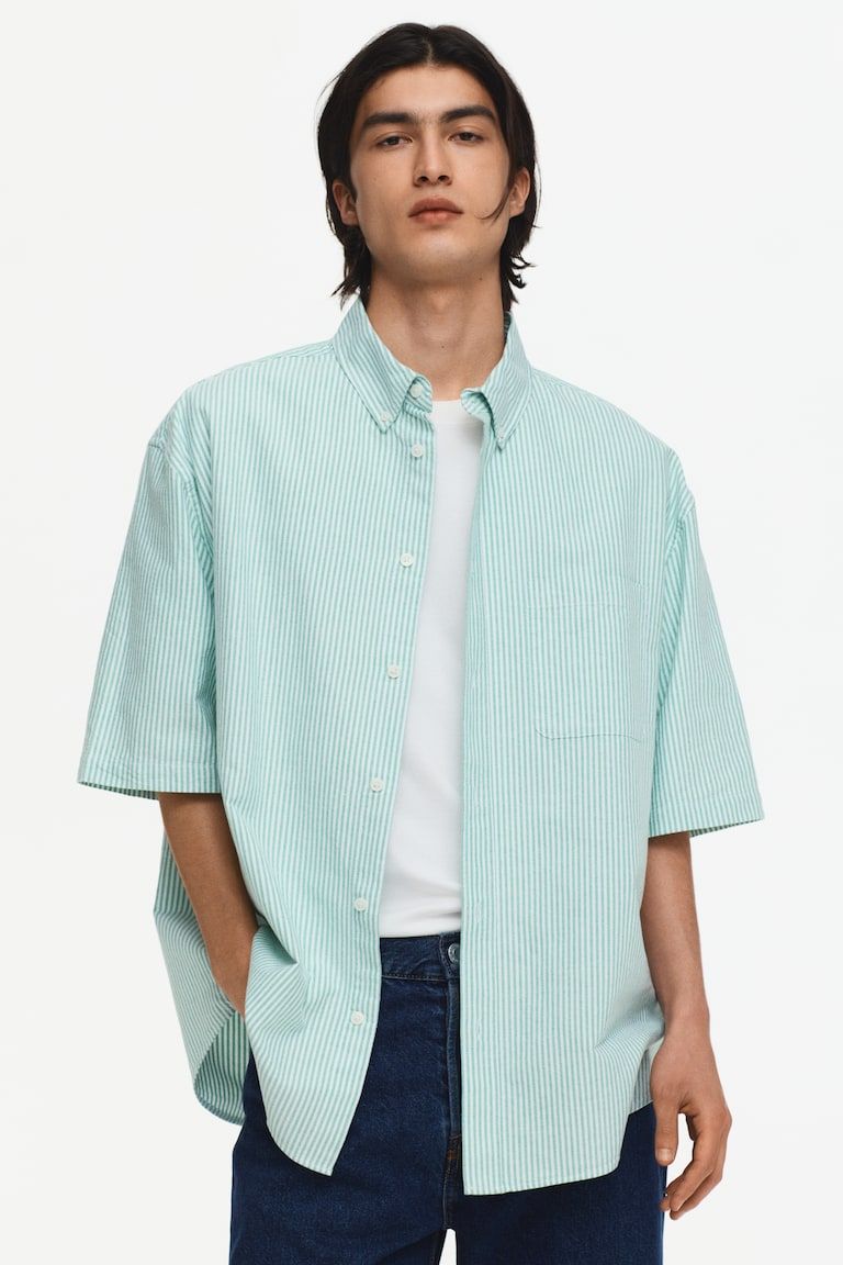Relaxed-Fit Short-Sleeved Oxford Shirt