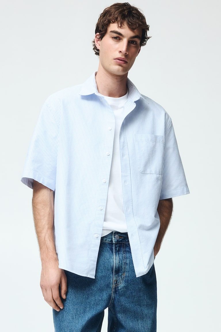 Relaxed-Fit Short-Sleeved Oxford Shirt