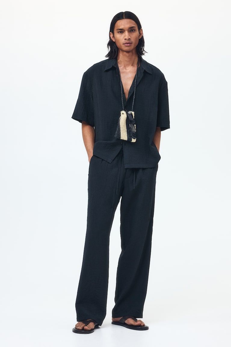 Relaxed-Fit Textured Pants