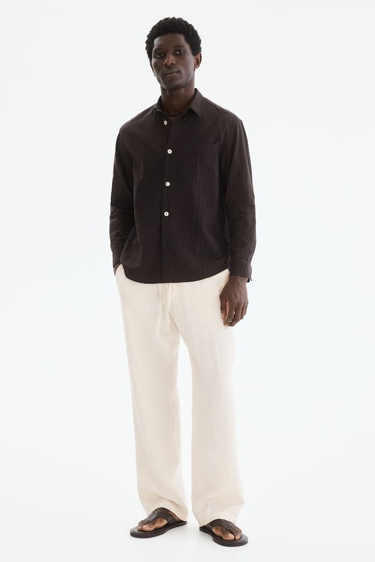 Relaxed-Fit Textured Pants