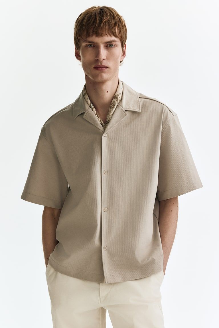 Relaxed-Fit Textured Resort Shirt