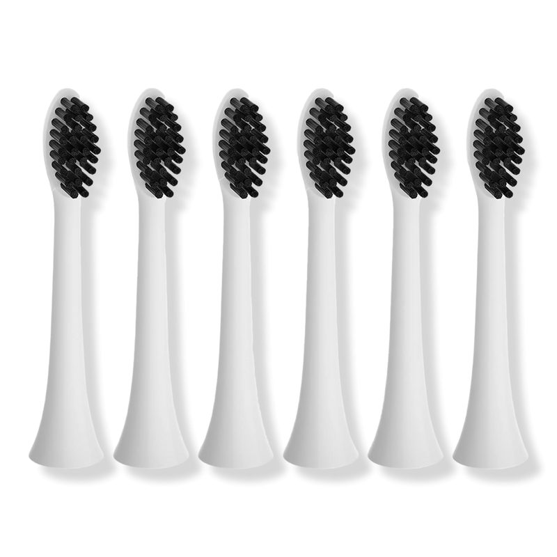 Replacement Toothbrush Heads Charcoal Infused Bristles - 6-Pack