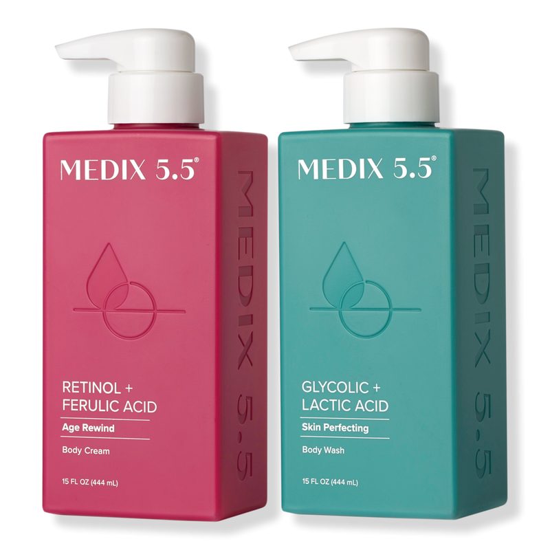 Retinol + Ferulic Acid Body Cream & Glycolic Acid + Lactic Acid Exfoliating Body Wash