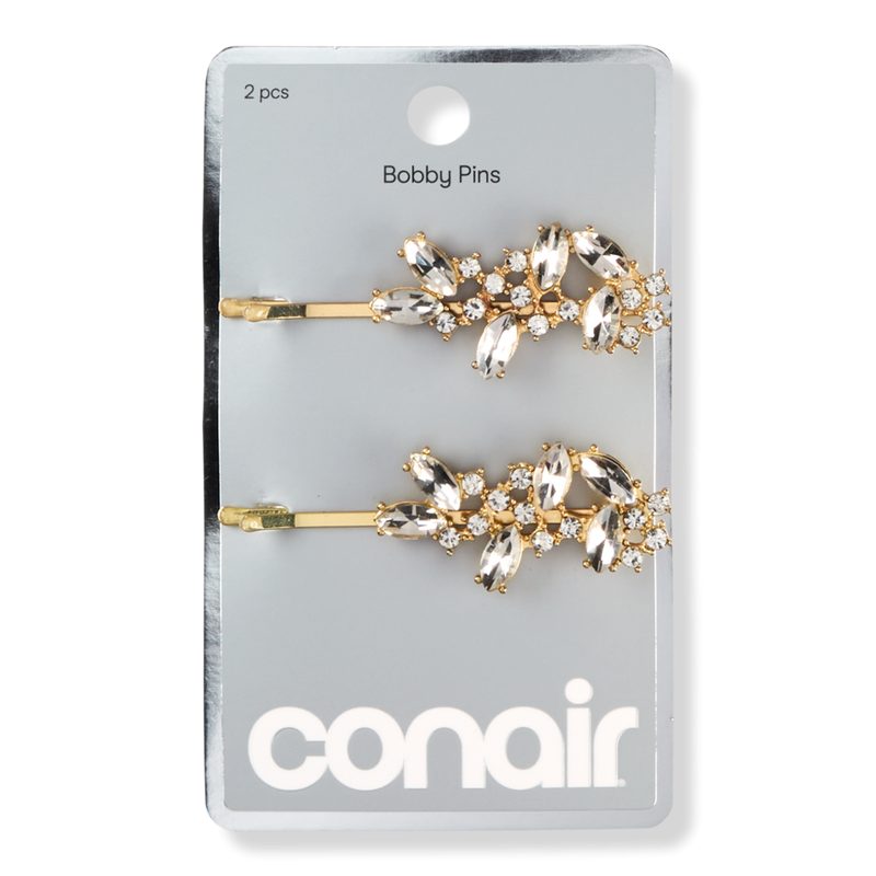 Rhinestone Bobby Pins with Glam Gold Tone