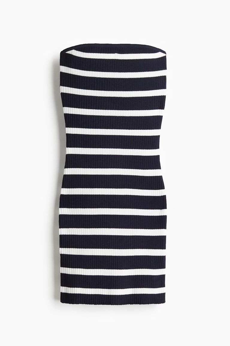 Rib-Knit Bandeau Dress