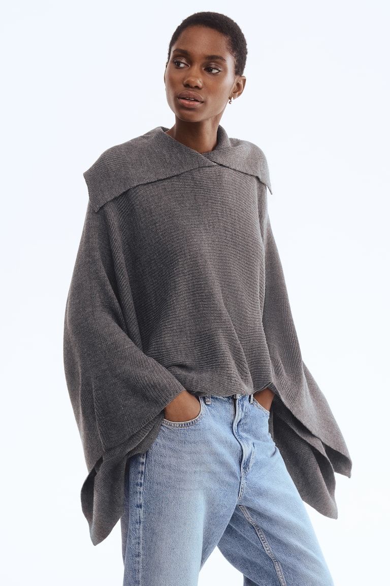 Rib-Knit Cape