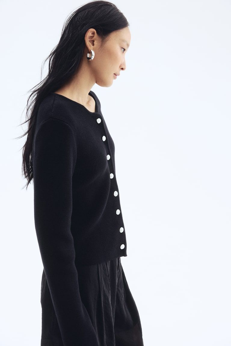 Rib-Knit Cotton Cardigan