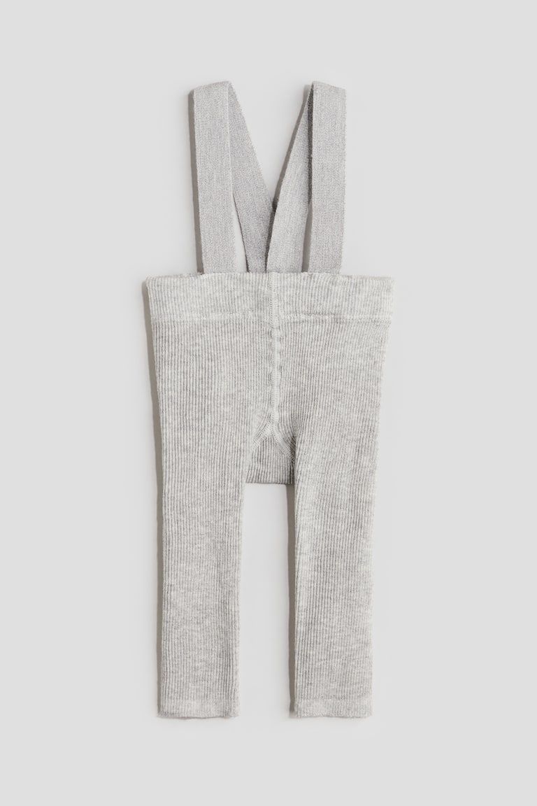 Rib-Knit Leggings with Suspenders