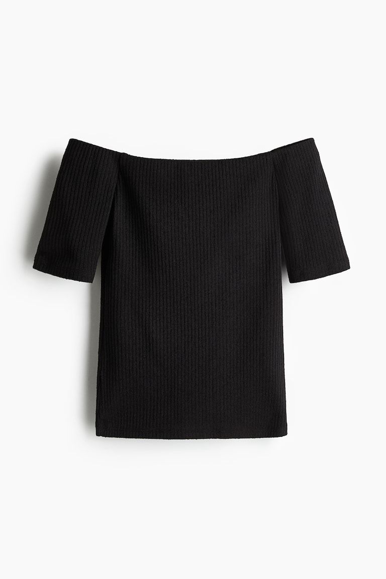 Rib-Knit Off-the-Shoulder Top