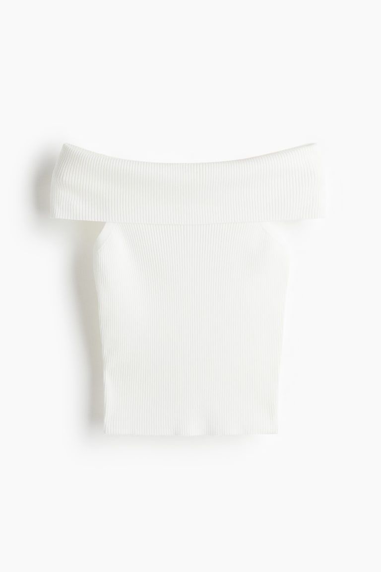 Rib-Knit Off-the-Shoulder Top