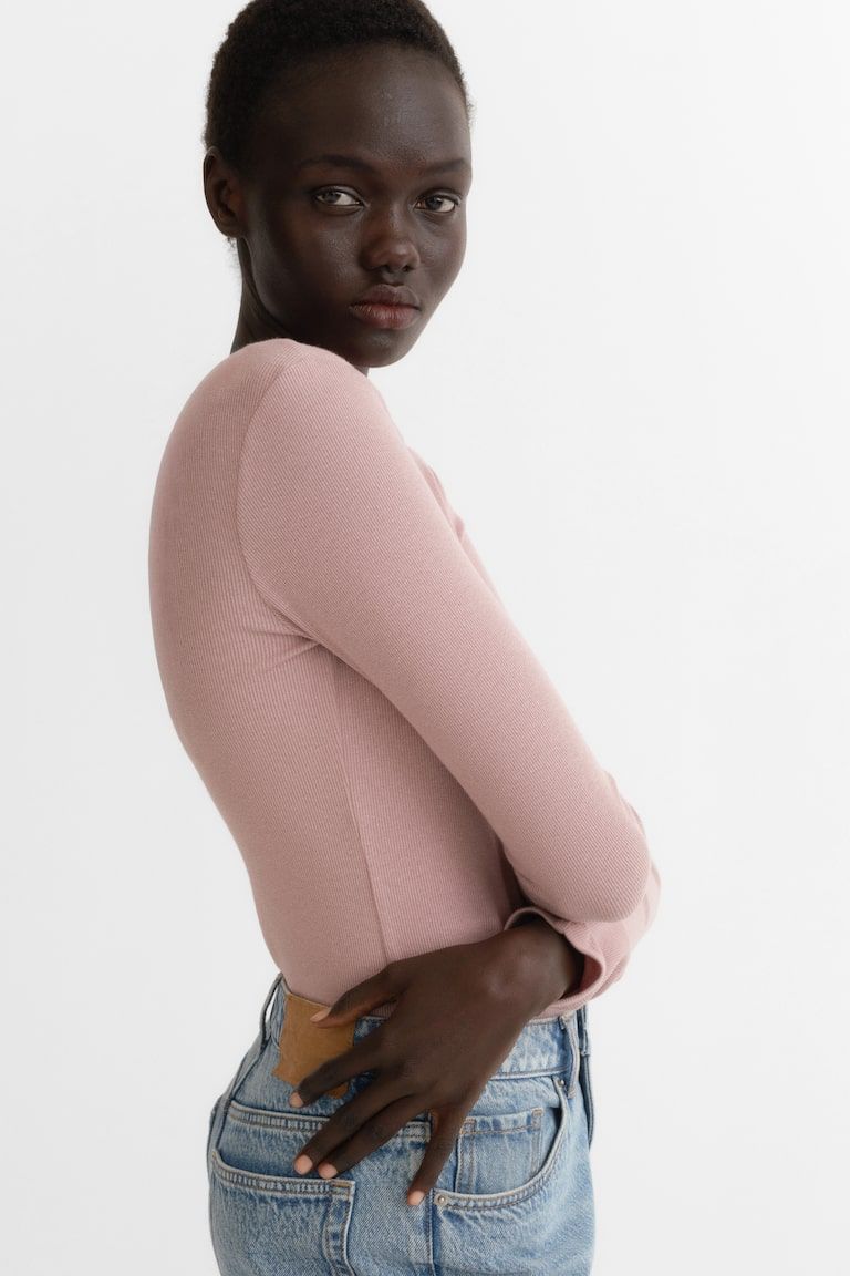 Ribbed Cotton-Blend Top