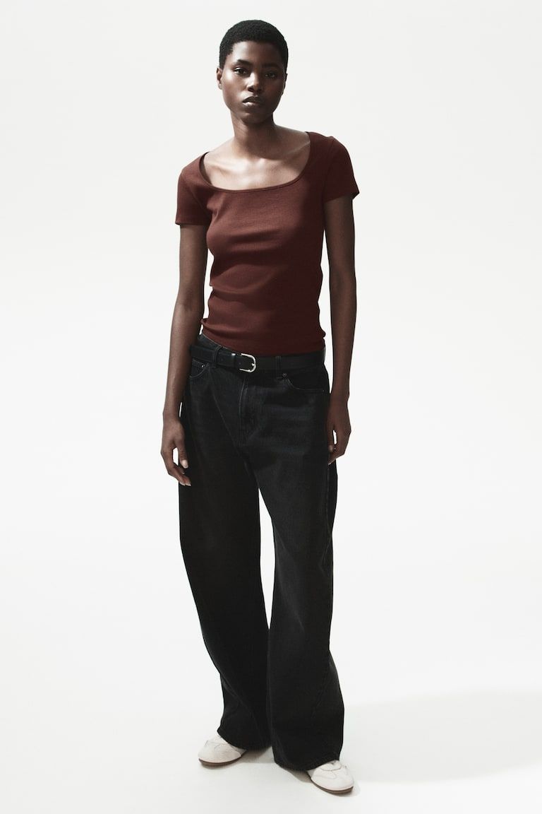 Ribbed Cotton T-Shirt