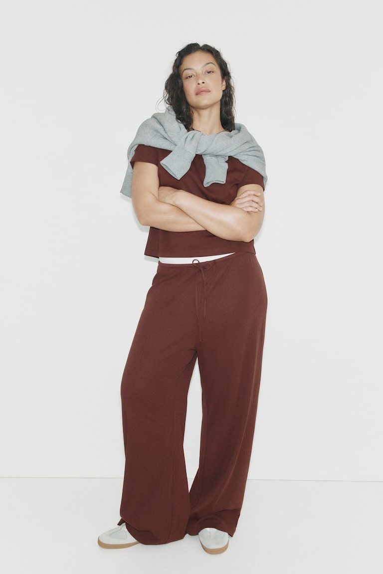 Ribbed Drawstring Pants