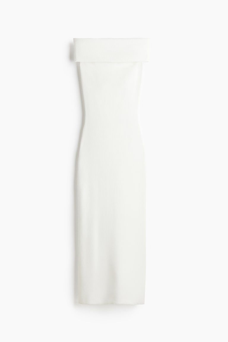 Ribbed Off-the-Shoulder Dress