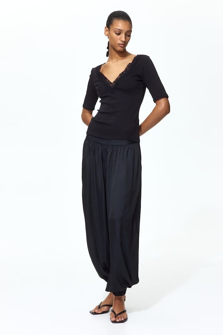 Ribbed V-Neck Top