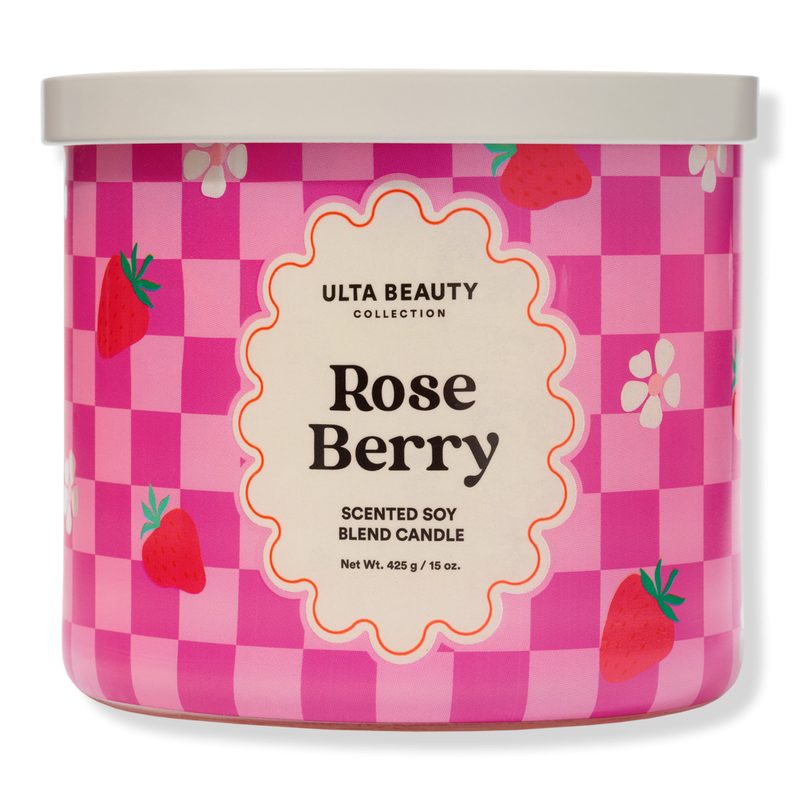 Rose Berry 3-Wick Scented Candle