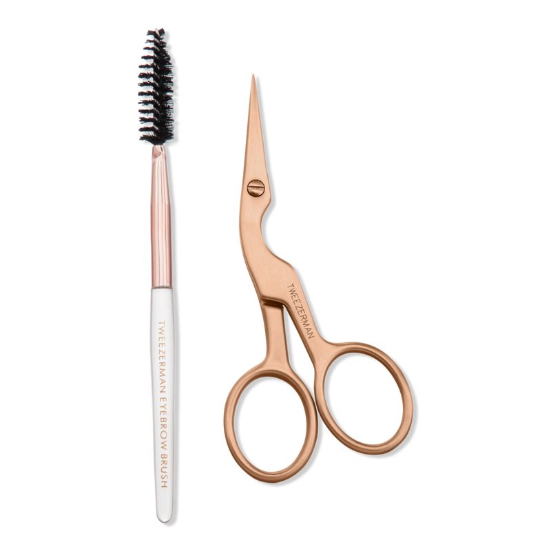 Rose Gold Brow Shaping Scissors and Brush