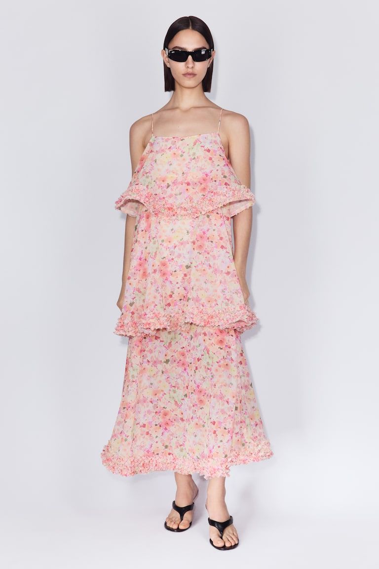 Ruffle-Detail Tiered Dress