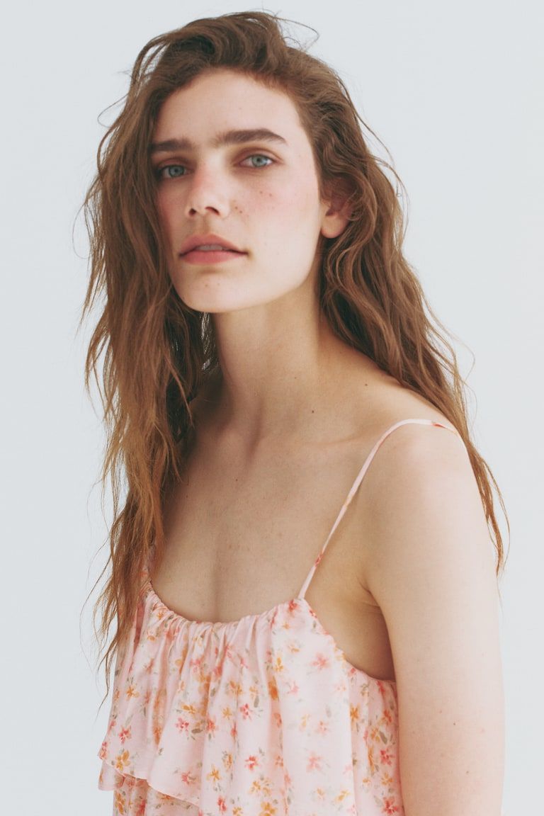 Ruffle-Trimmed A-Line Dress